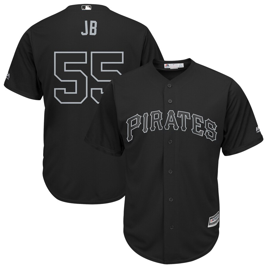 Men's Pittsburgh Pirates #55 Josh Bell "JB" Majestic Black 2019 Players' Weekend Player Stitched MLB Jersey